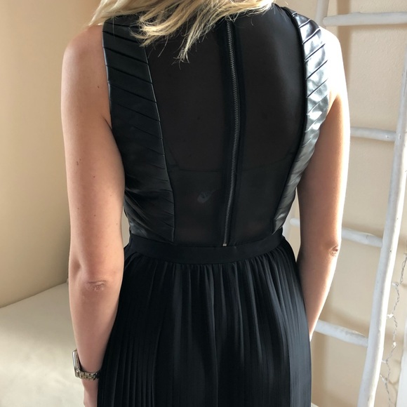 Cynthia Steffe Florence Leather Chiffon Maxi Dress - Picture 4 of 11